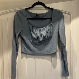 Zara Dusty Blue Long Sleeve Top